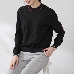 A863 特价 晓 外贸女J003搭配好伴侣简约不乏味百搭拼色棉针织