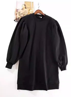 断码5折 外贸 J003 高段位小众设计廓形卫衣连衣裙 加绒棉~A2819