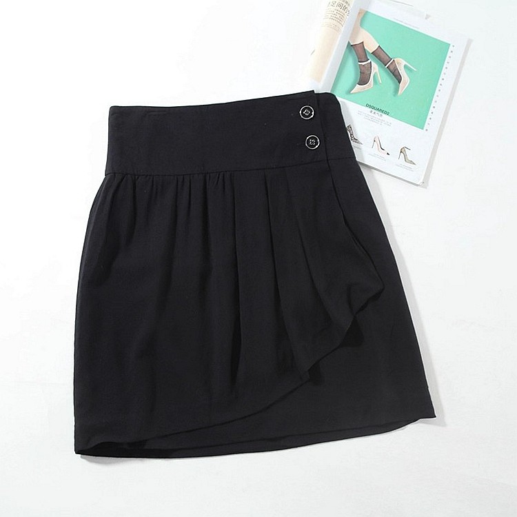 晓晓衣铺日式韩版简略时尚围裹式宽腰身 柔软质感半身短裙A3270