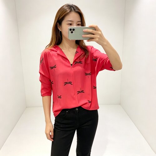 外贸女 J013 不可多得 百看不厌 人手一件减龄神器印花衬衫~A2266