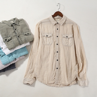 晓晓外贸 男神福利款 百搭基础 自然舒爽棉质长袖衬衫~A4733