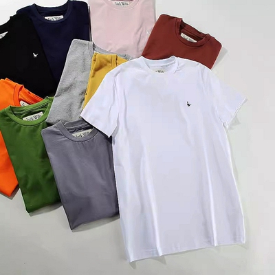 欧美风经典男款简约休闲度假田园风全棉圆领短袖T恤~A3065