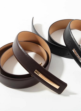 晓晓外贸 男 商务日常实用 黑色 一字扣牛皮皮带【超特价】~A2233