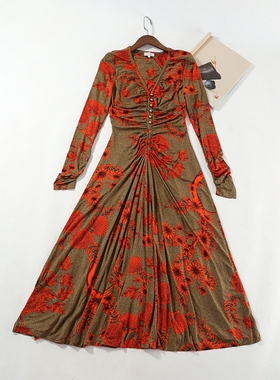 晓晓衣铺  外贸女装  J002印花连衣裙~A4522