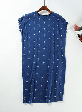 晓 外贸女 J002系列 宽松自在舒展无袖小箱型 竹节棉连衣裙~A3799