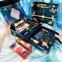 Косметический комплект, кушон, рассыпчатая пудра, помада, румяна, кисть, база под макияж, подарочная коробка, полный комплект, подарок на день рождения