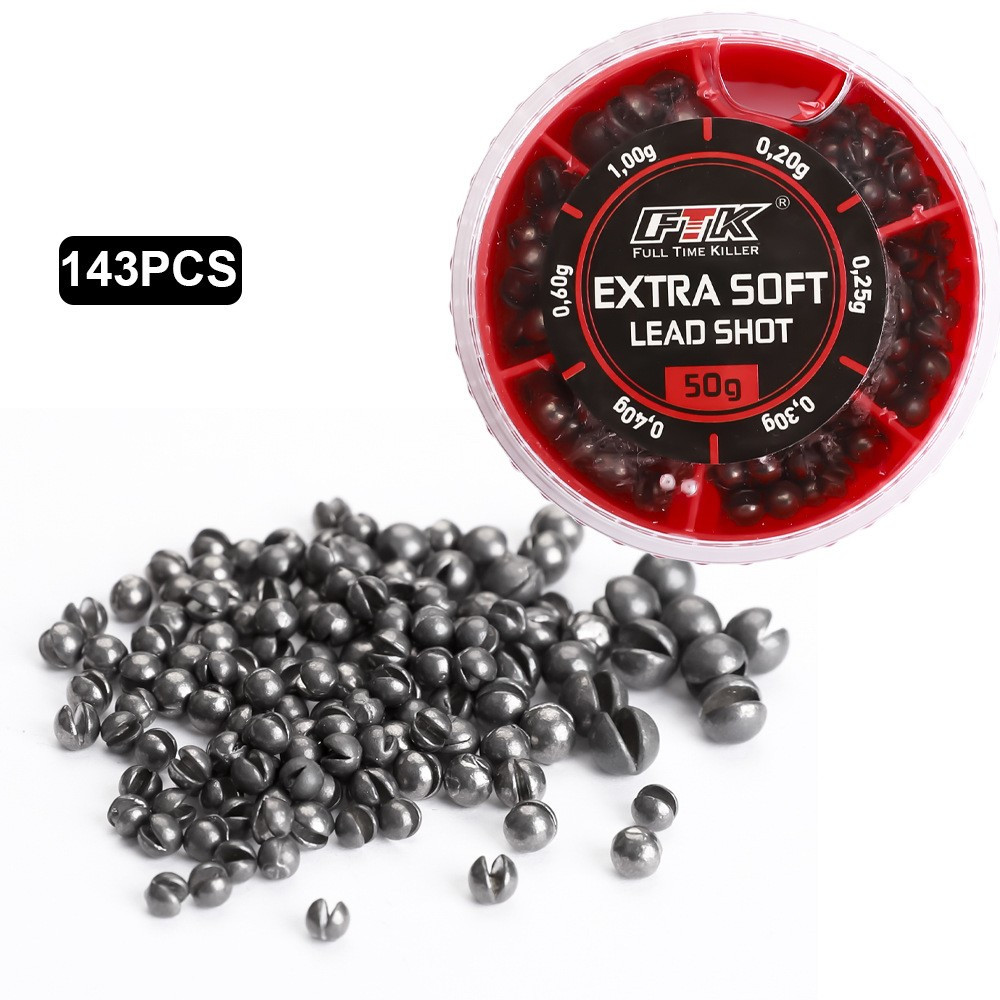 盒装开口咬铅143pcs矶钓路亚配重