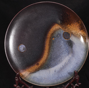 大唐鲁山窑变太极图盘