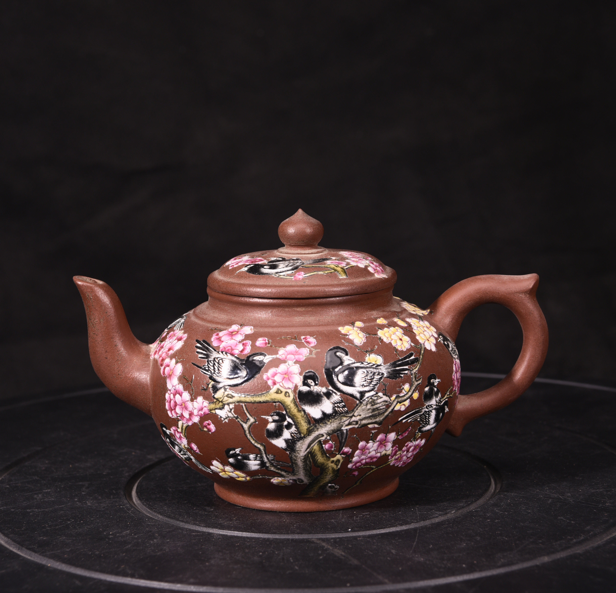 建国初期外销五彩月月见喜紫砂壶