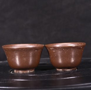 大宋定窑紫金釉酒杯茶杯