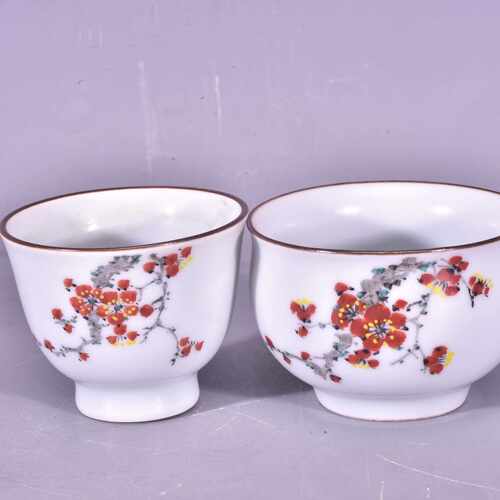 大宋官窑五彩一枝梅纹酒杯茶杯