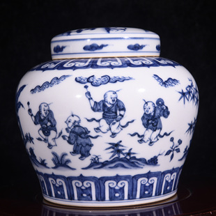 大明成化年制青花婴戏图纹罗斯柴尔德火漆印天字罐