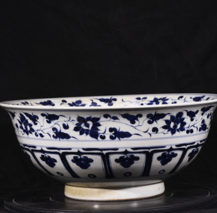 大元国松柴烧制青花缠枝花水泊梁山一百单八将之李逵大碗