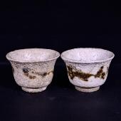 大唐天目山窑松柴烧制釉里红折枝梅花纹酒杯茶杯