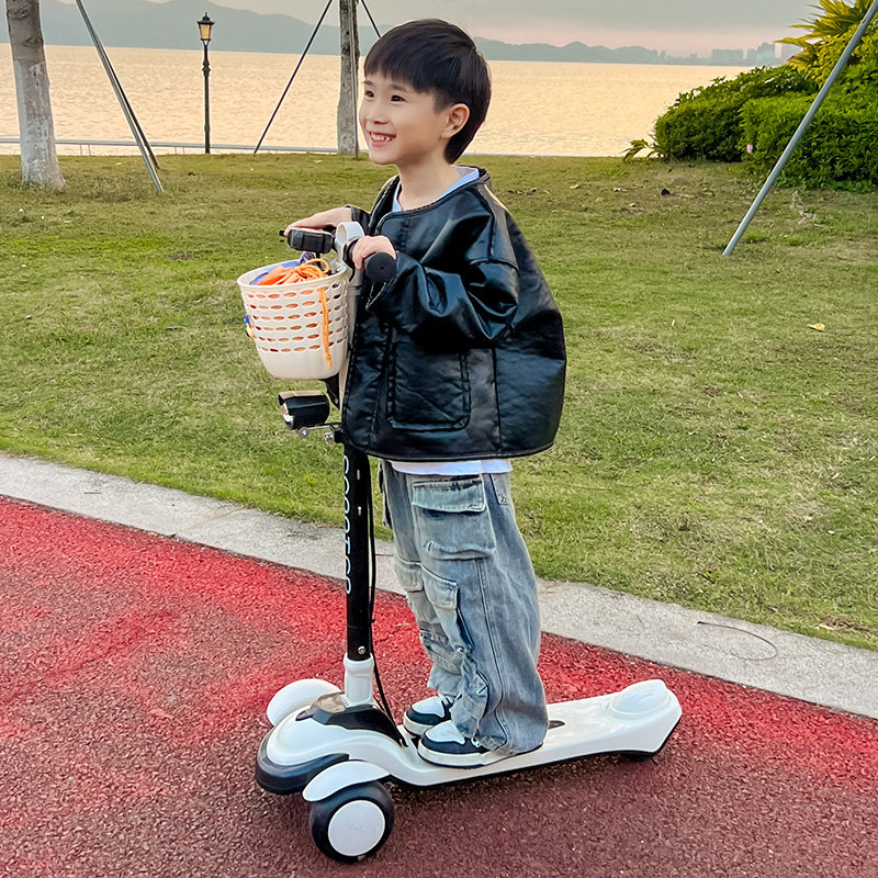 大童三轮电动滑板车学生校园助力踏板车青少年上班短途代步车折叠