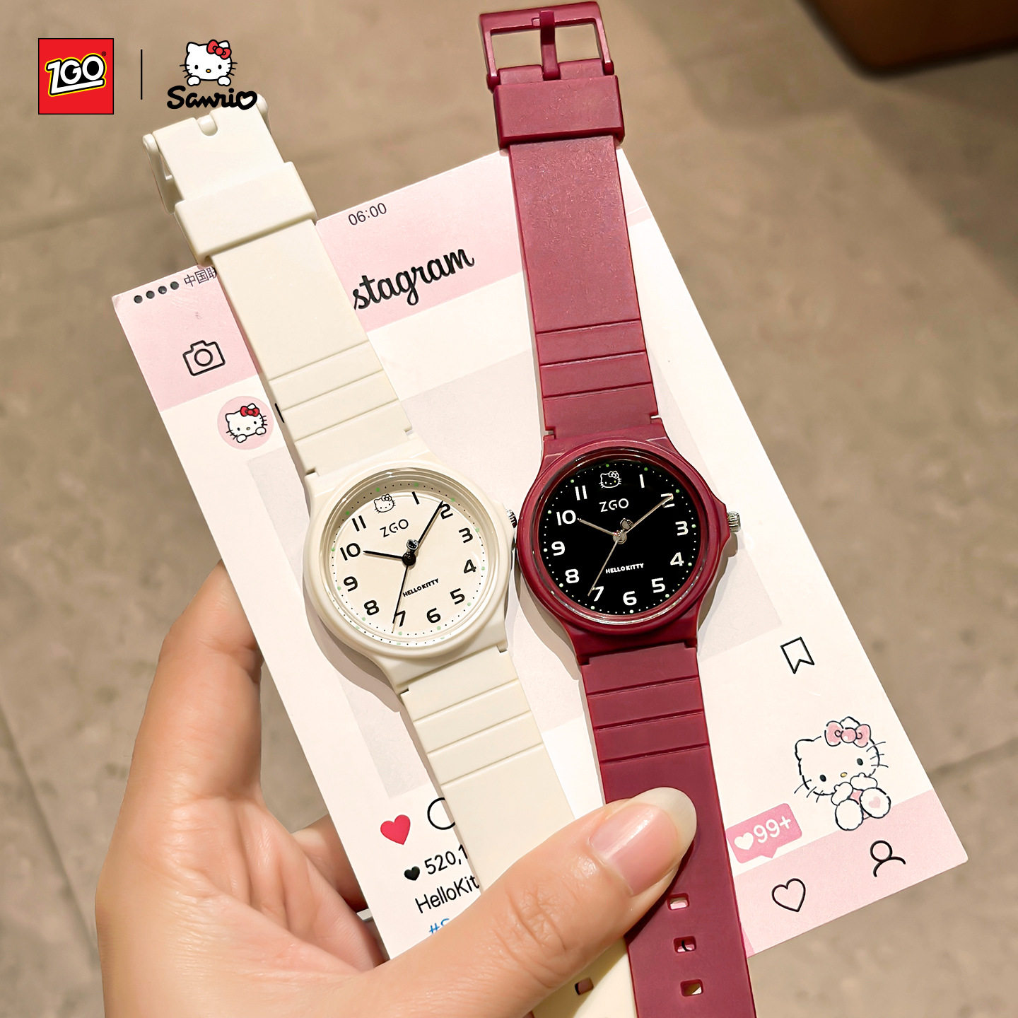 正港hellokitty手表学生考试专用防水初高中数字静音公务员石英表