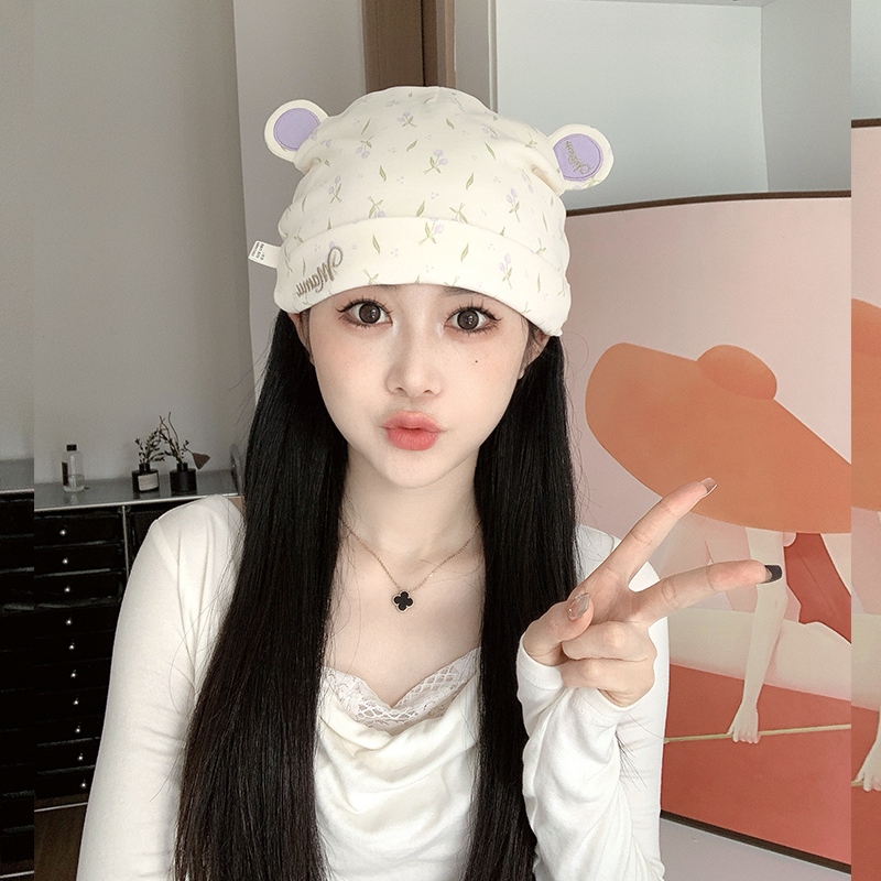 产妇月子帽四季纯棉月子发带防风包头帽孕妇帽产后坐月子头巾双层