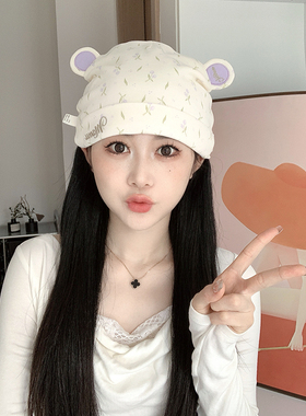 产妇月子帽四季纯棉月子发带防风包头帽孕妇帽产后坐月子头巾双层