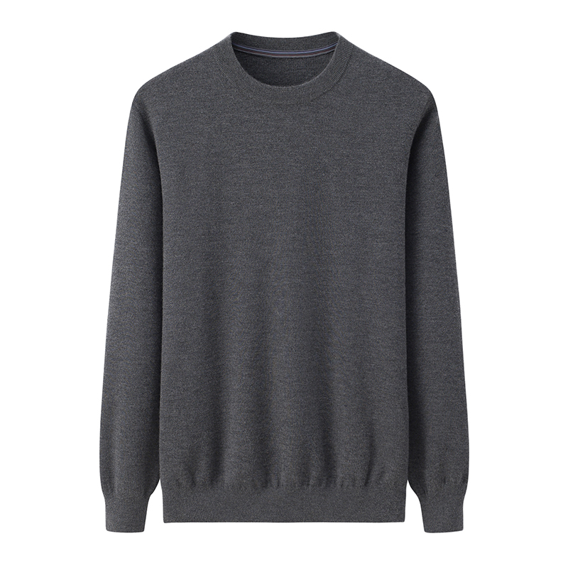 加厚圆领精纺纯山羊绒衫百搭打底