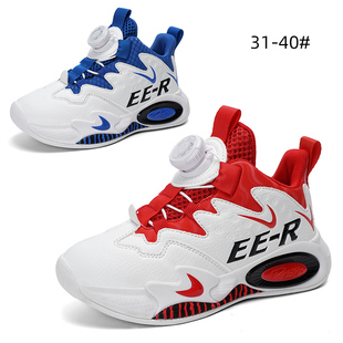 皮面儿童篮球鞋男童运动鞋秋冬新款小学生中大童40码男孩跑步鞋子
