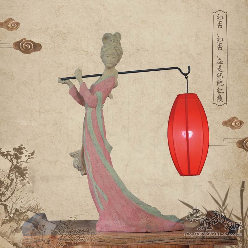 中式仿古风客栈装饰品树脂落地灯