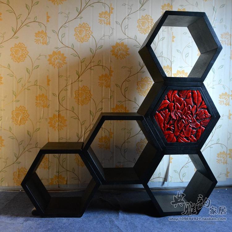 中式复古树脂装饰品书柜置物架