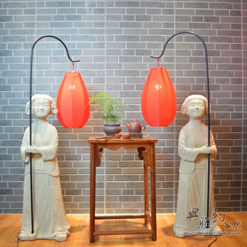 中式仿古风客厅树脂落地灯