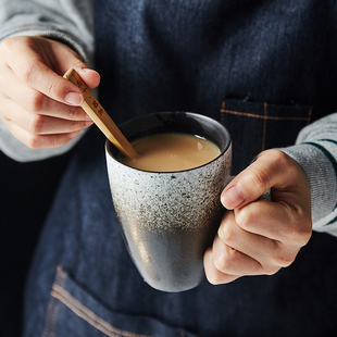 茶复古家用简约定制 原创设计景德镇陶瓷杯子马克杯情侣咖啡杯日式