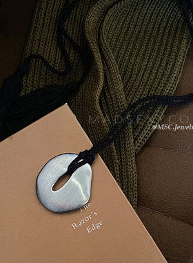 韩版银色金属拉丝不规则长款项链女几何手搓棉绳冷淡风毛衣链小众