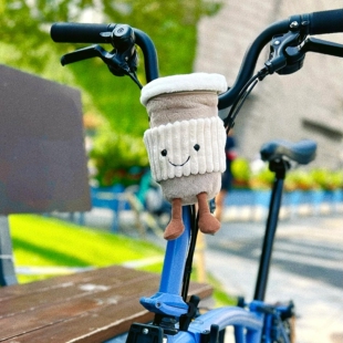 适用于brompton小布折叠自行车头包骑行水壶咖啡杯挎包卡通可爱