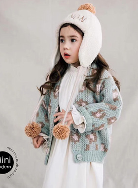 韩国yuan'z进口秋冬女童舒适加绒加厚白色长袖连衣裙 可爱护耳帽