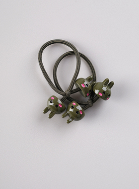 韩国原装进口手工制女童可爱糖果色花朵小兔草莓头绳双兔橡皮筋