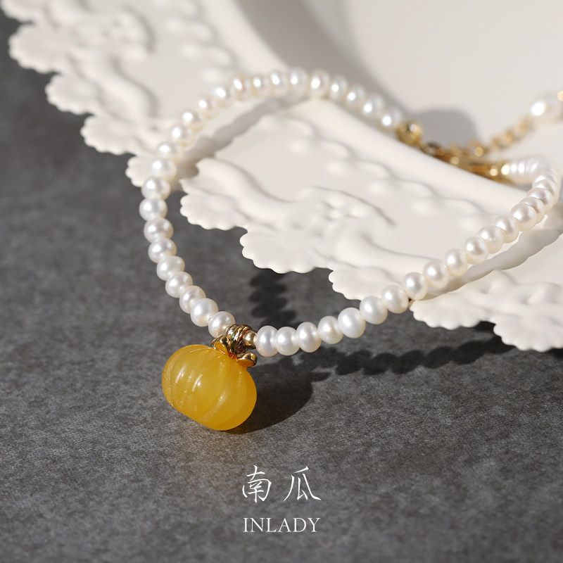 淡水珍珠手链女玛瑙手串原创小众设计珠串手环手饰轻奢高级感手饰