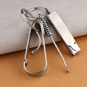 男士 不锈钢钥匙扣创意简约挖耳勺指甲刀挂饰定制防丢电话 腰挂新款