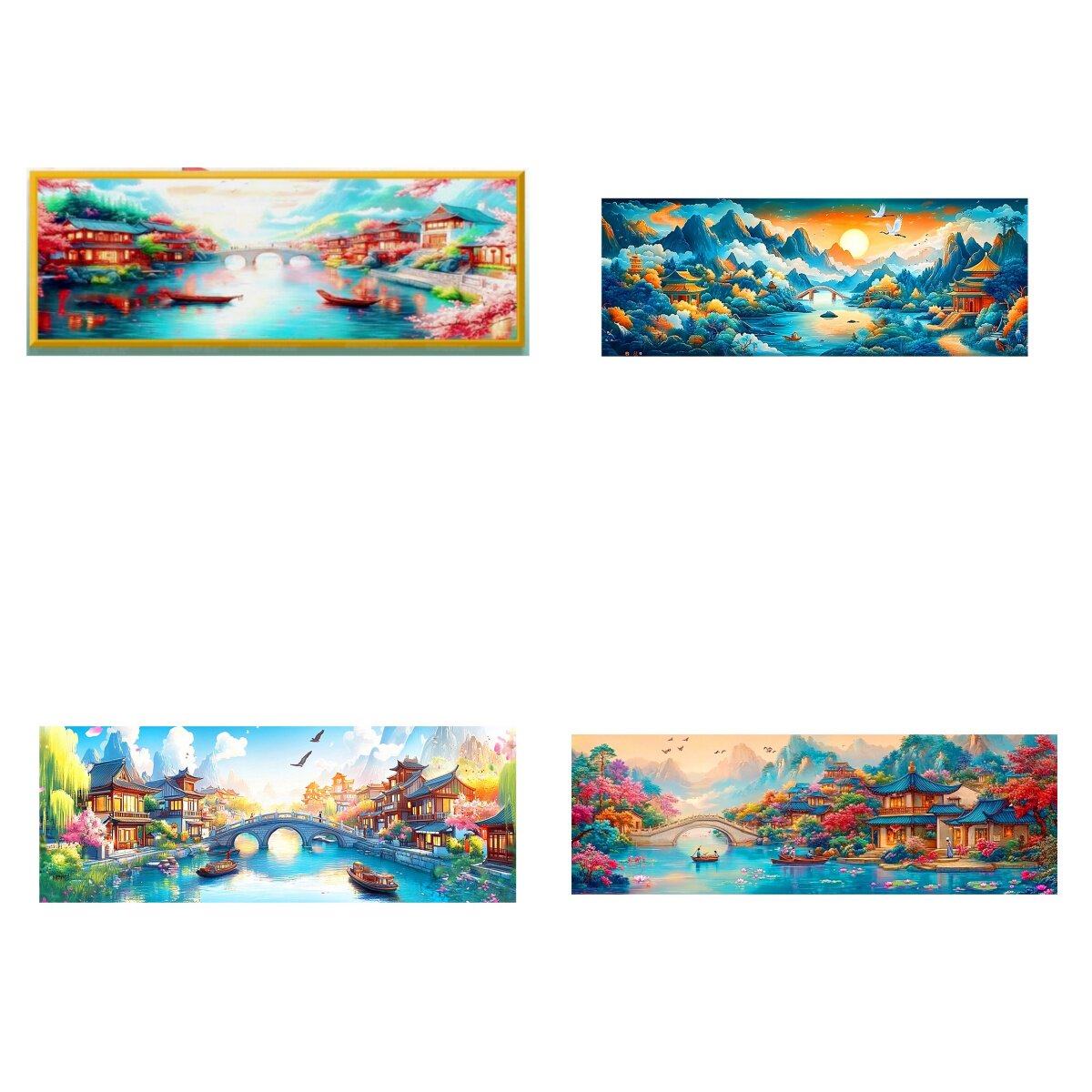 蒙娜丽莎印花十字绣仙山琼阁醉江南忆江南水乡新款满绣大幅风景画