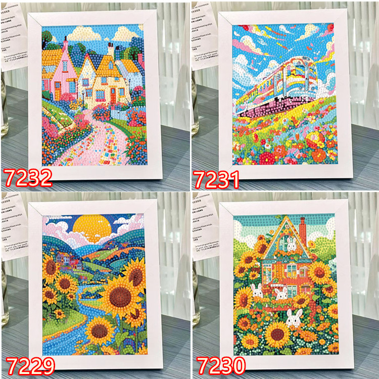 钻石画十字绣满钻向日葵2024新款小件客厅卧室桌台摆画带框钻石绣