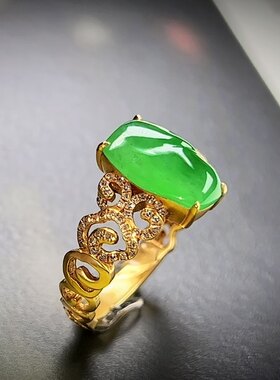 沁馨雅集独家设计师系列 高冰翠戒指
