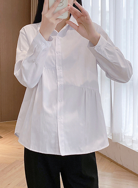 2026春秋装长袖孕妇上衣春季白色孕妇衬衫职业上班孕妇上衣白衬衣