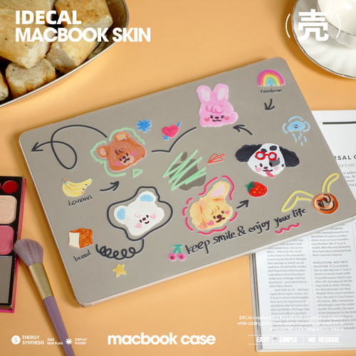 原色工场适用于MacBook外壳贴纸air13pro14/15/16机身贴膜保护壳防磨M2保护壳卡通air15超薄可爱壳