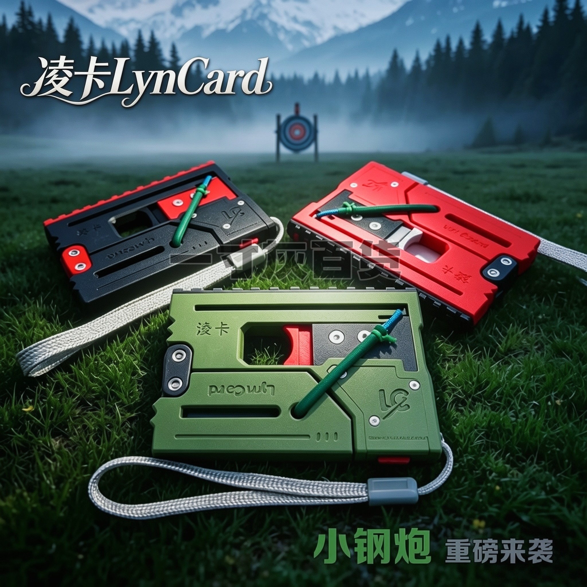 凌卡LynCard卡片式口袋折叠弹弓魔盒户外解压皮筋钢珠新款弹弓