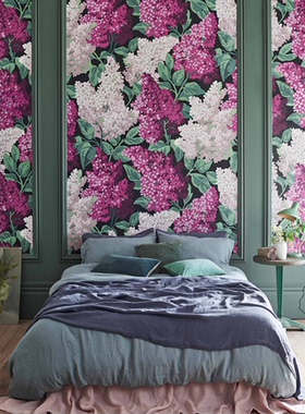 英国进口墙纸法式淡紫色卧室背景墙壁纸115/1001 1002 1003 1004