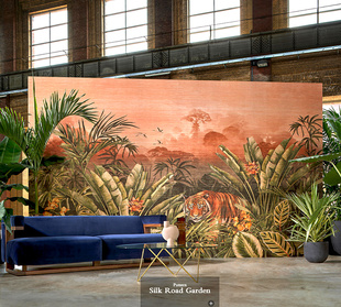 比利时Arte原装 72001 进口东南亚丛林老虎客厅卧室背景壁画72000