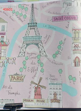 美国进口纯纸女孩房间卡通粉色壁纸FA40601 40602 40609 FA42601