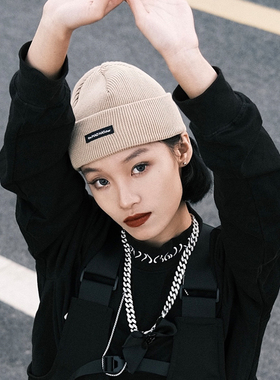 the MAD HATcher「mini logo」水手针织帽松紧秋冬毛线帽短款miki