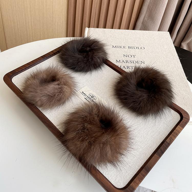 发圈紫貂气质真毛发圈