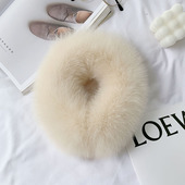 双面狐狸毛围巾整皮真毛围脖吸扣短款 女生冬季 保暖脖套毛领子加厚