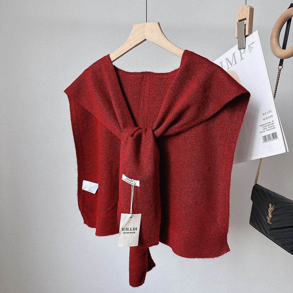 韩版新款羊毛混纺针织披肩女空调房护肩外搭坎肩百搭叠穿打结搭肩,服饰配件/皮带/帽子/围巾,围巾/丝巾/披肩,淘宝优惠券,粉丝福利购,淘宝优惠卷
