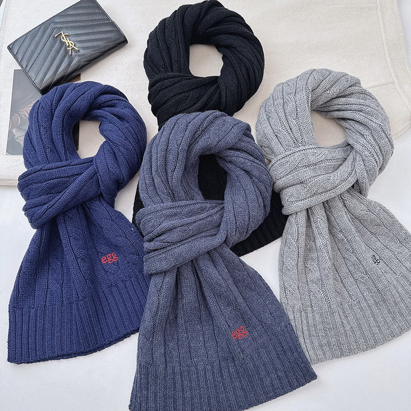 英伦风学院麻花围巾女