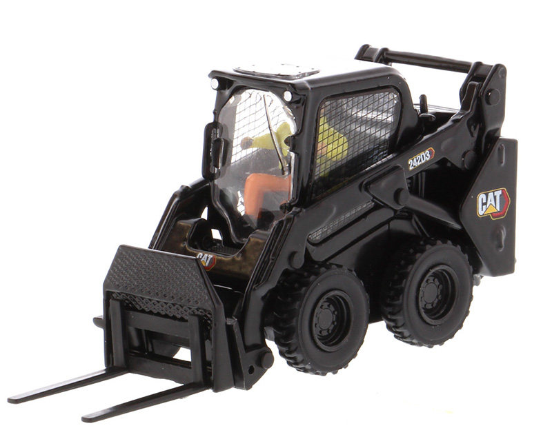 卡特工程车1 50 cat 242d3轮式滑移装载机合金仿真玩具车模型摆件