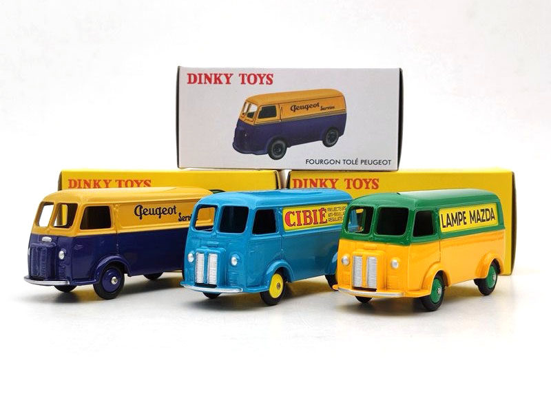 外贸DINKY TOYS合金车 1 43 PEUGEOT 标致 面包车模型 老式运输车